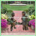 outdoor garden girl and boy brass sculpture for sale